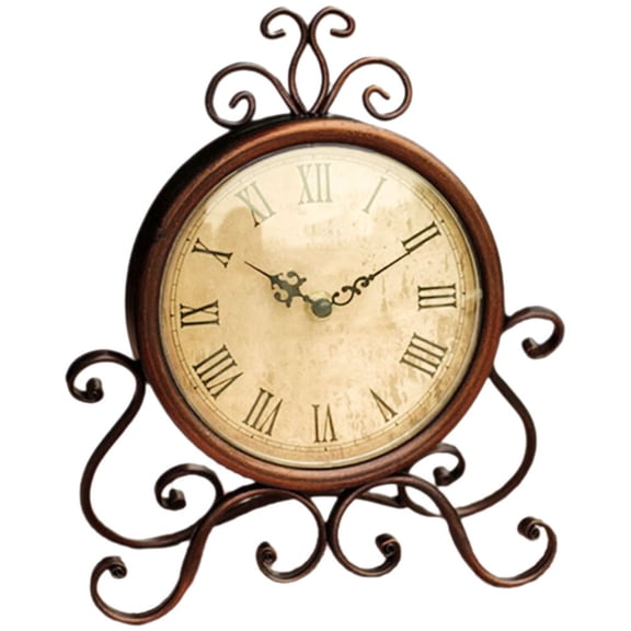 DEEPCRAFF Table Clocks For Living Room Decor Brown Quiet Sweep Decorative 1Set