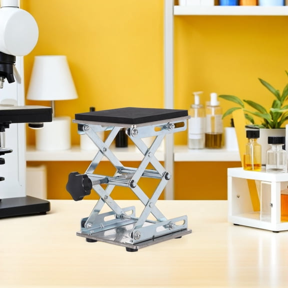 DEEPCRAFF Stainless Steel Manual Lab Scissor Jack with 6x6 Inch Platform and Smooth Adjustable Height for Precise Lab Work