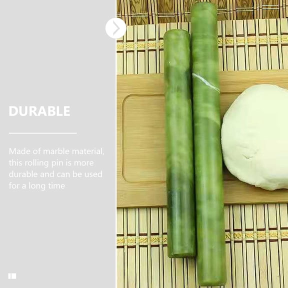DEEPCRAFF Kitchen Marble Rolling Pin Green with Smooth Surface for Pizza and Cookies