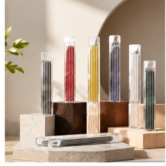 DEEPCRAFF Solid Graphite Carpenter Pencil Refills Assorted Colors Fast Drying Smudgefree Lines