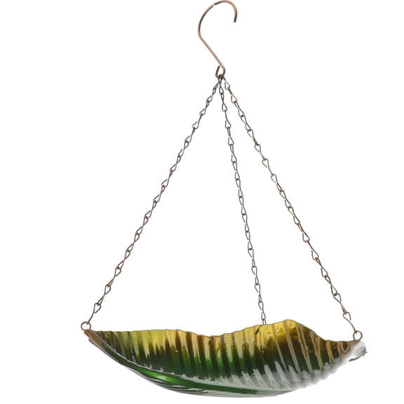 DEEPCRAFF Hanging Metal Bird Feeder Leaf Shape Design for Garden Lawn Decoration