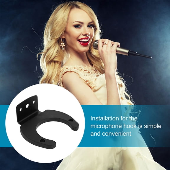 DEEPCRAFF Black Wall Mount Microphone Hook Stand with Easy Installation Feature