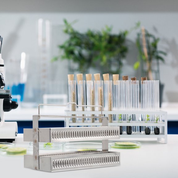 DEEPCRAFF Microscope Slides Holder Stainless Steel 60 Positions Glass Slide Rack for Labs