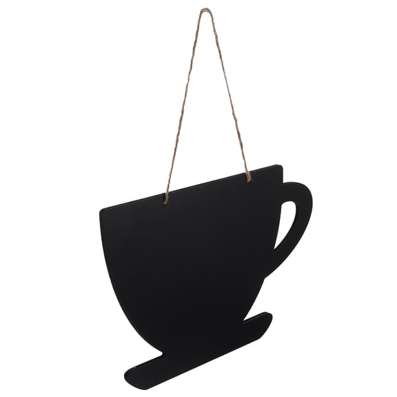 DEEPCRAFF Mini Coffee Cup Shape Black Chalkboard Message Board with Easy Lanyard 1 Pc