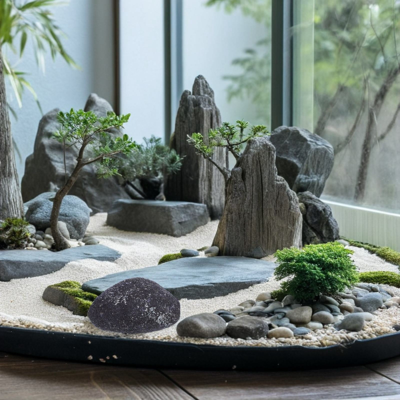 DEEPCRAFF Foam Fake Rocks with Realistic Texture Grey Artificial Moss ...