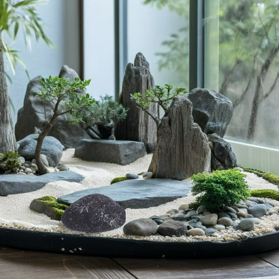 DEEPCRAFF Lightweight Foam Fake Rocks Grey Artificial Moss Stones for Garden Decoration and Scene Filming