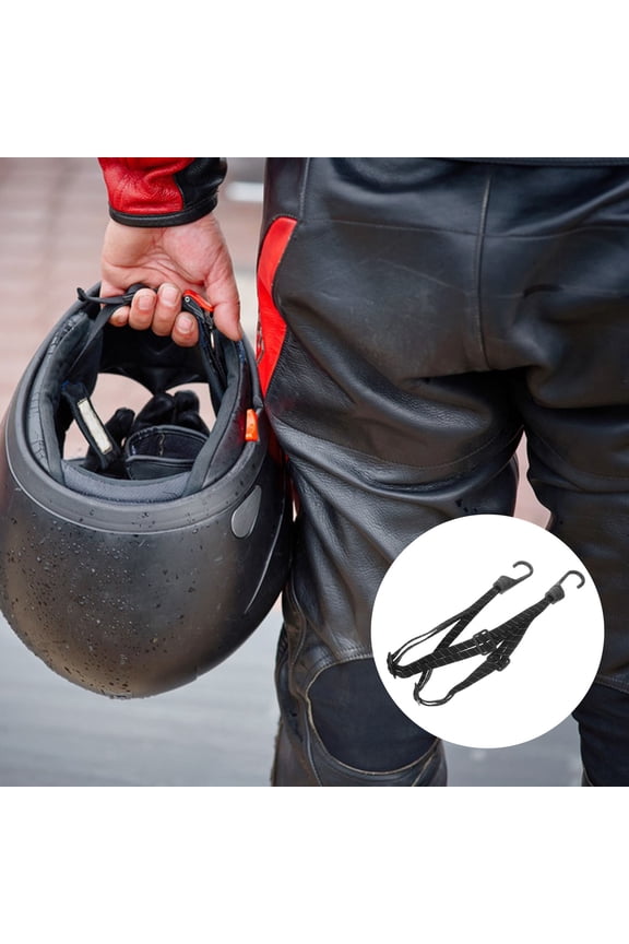 Bike Luggage Strap with Adjustable Elastic Rope for Secure Tie Down in Black