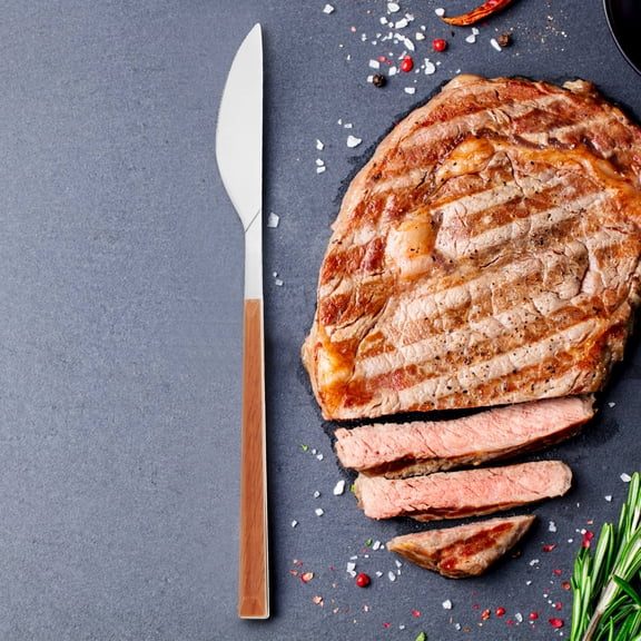 DEEPCRAFF Stainless Steel Ergonomic Steak Cutter and Multi Function Butter Spreader in Chocolate