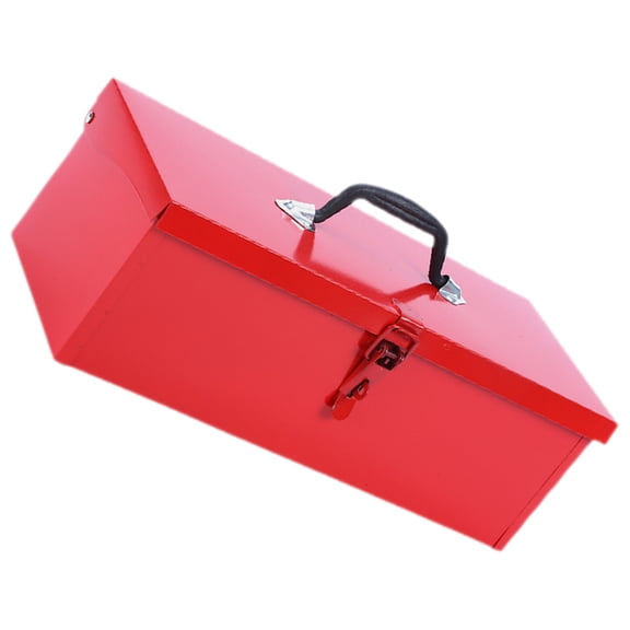 DEEPCRAFF Red Metal Tool Box with Multiple Compartments for Organizing Tools, Hardware, and Small Parts