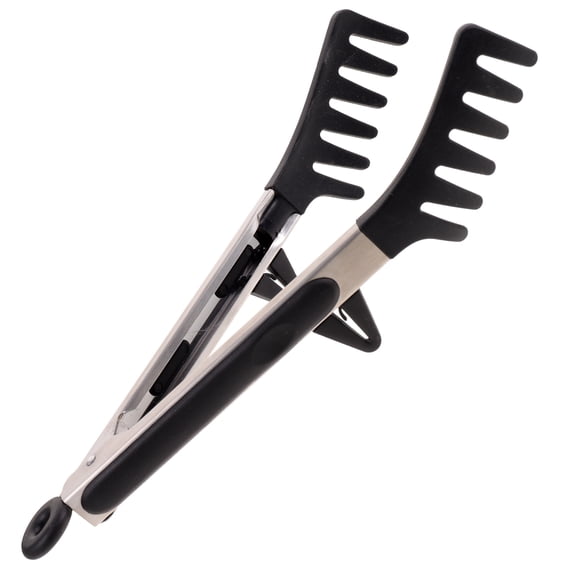 DEEPCRAFF Multi-Function Pasta Tong, Black, Silicone and Stainless Steel, for Home