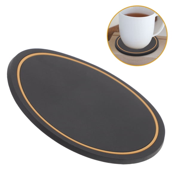 DEEPCRAFF Black Rubber Coasters Heat Insulation Cup Pad 1Pack for Household Users