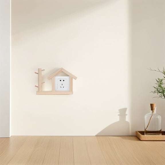 DEEPCRAFF Natural Wood Farmhouse Switch Plate Cover Decorative Outlet Surround Trim
