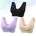 thumbnail image 1 of DEEPCRAFF No Steel Ring Bra for Women Made of Nylon Soft Comfortable 3 Packs Assorted Color 2XL, 1 of 8