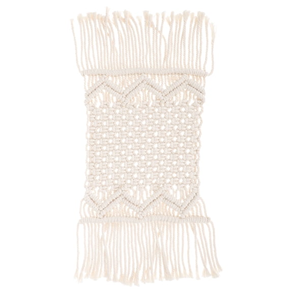 DEEPCRAFF Nordic Style Table Runner with Tassel Design for Dining Table Decor Beige Cotton 72 Inches Long