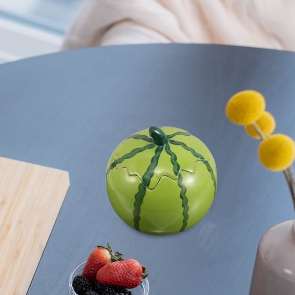 DEEPCRAFF Nut Serving Dish Watermelon Shape Ceramic Photography Props 1Pcs