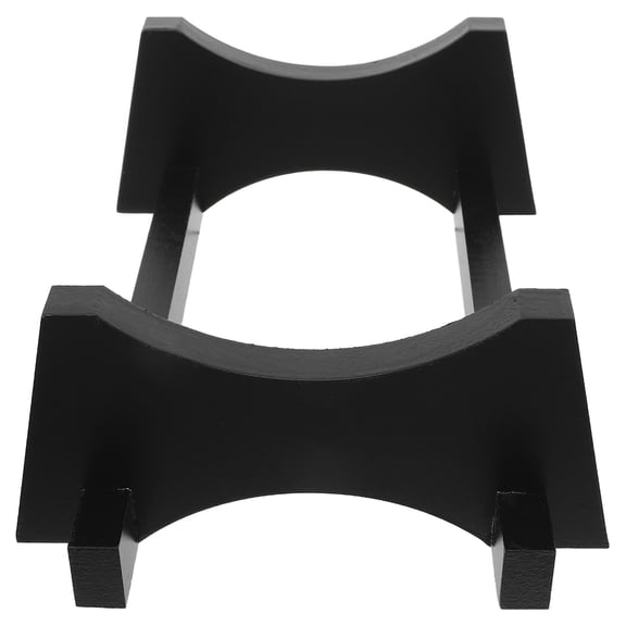 DEEPCRAFF Black Wooden Wine Barrel Rack Stand for Home with Sturdy Support and Versatile Beverage Dispenser Holder
