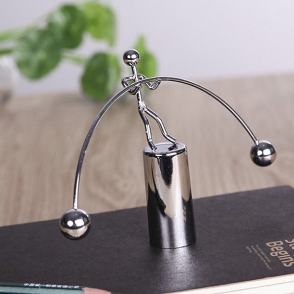 DEEPCRAFF Desktop Ornament Weightlifting Balance Sportsman Cylinder Tumbler Metal