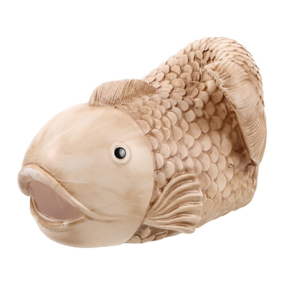 DEEPCRAFF Outdoor Grey Fish Downspout Decorative Sculpture with Efficient Rainwater Diverter Function