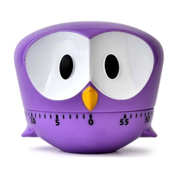 DEEPCRAFF Modern Design Owl Cooking Timer Purple Countdown Reminder 1Set