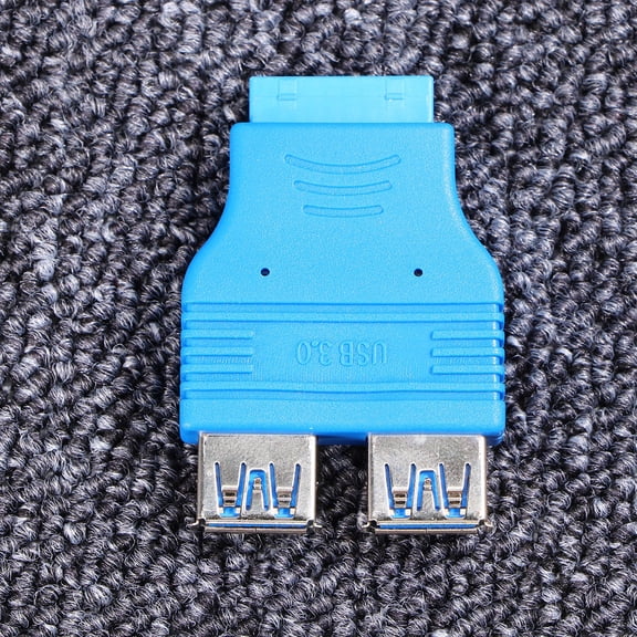 DEEPCRAFF 1Pcs USB Front Panel Adapter Motherboard Header to Dual USB Connector Blue Plastic