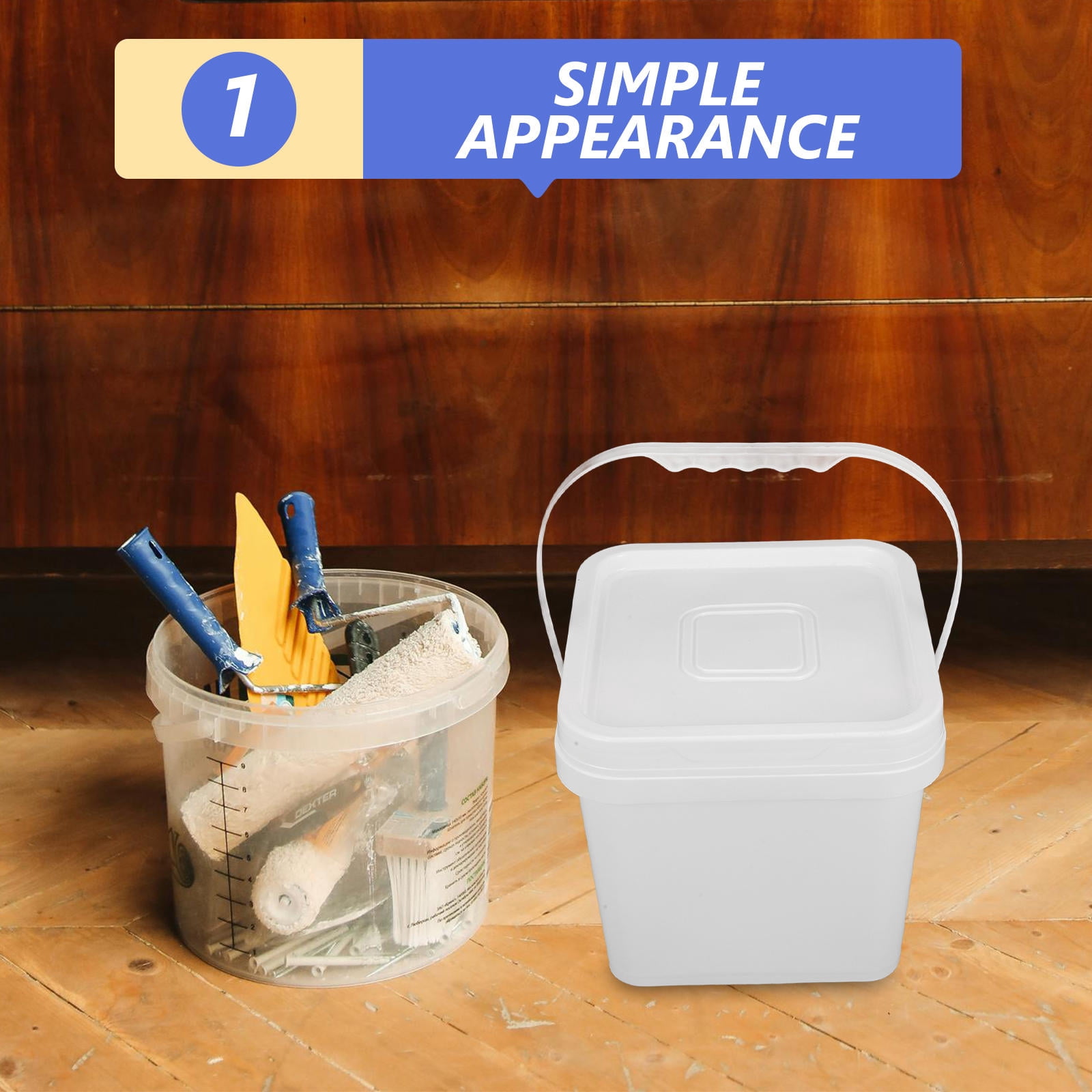 DEEPCRAFF Paint Storage Bucket with Lid, White 5L Empty Can for Paint ...