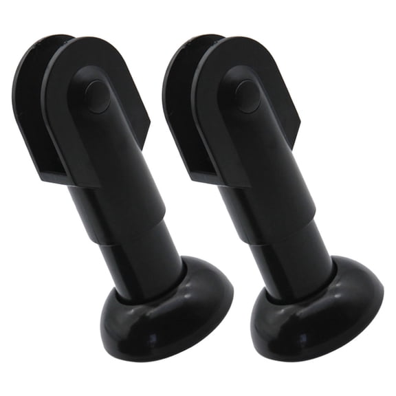 DEEPCRAFF 2Pcs Public Restroom Partition Foot Black Toilet Partition Hardware with Strong Bearing Capacity