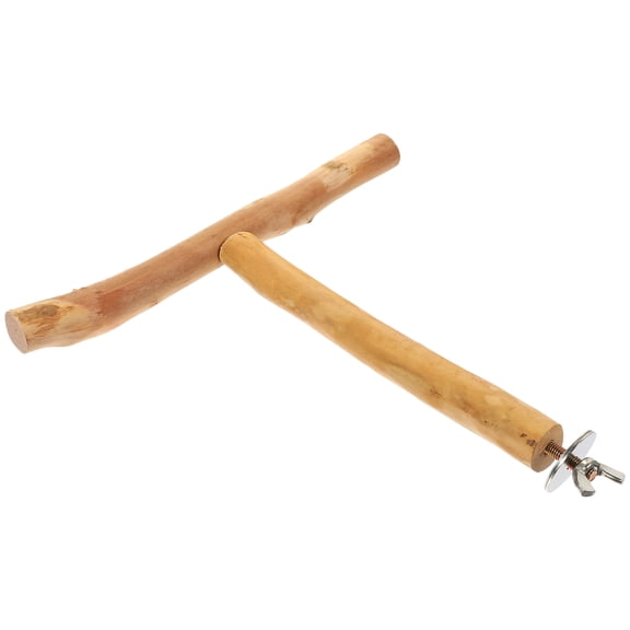 DEEPCRAFF Parrot Perch Gym Parrot Toy Wooden Bird Perch Light Yellow 1Pack