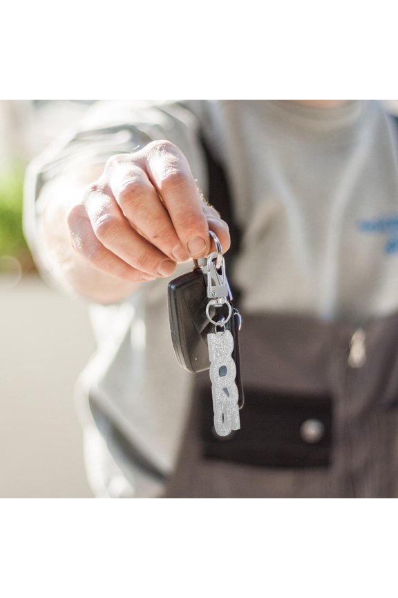 Party Key Holder Number 2025 Keychain Backpack Decoration White 1Set