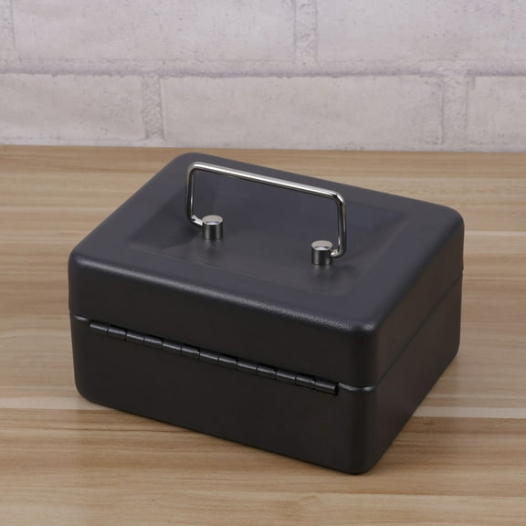 DEEPCRAFF Password Checkout Box Black Metal Cash Box with Sturdy Handle for Store Security