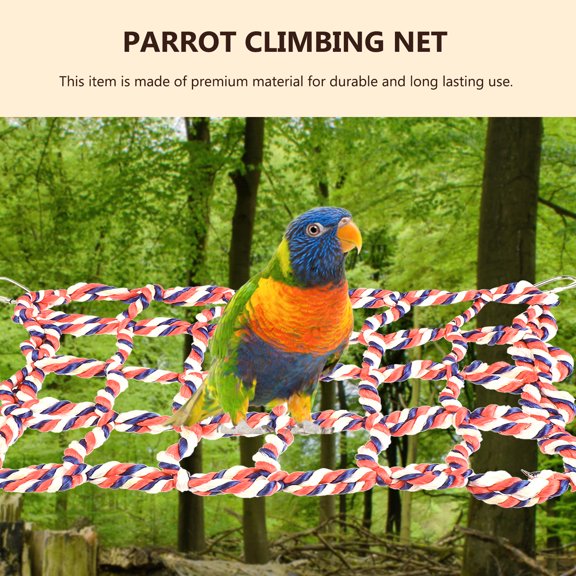 DEEPCRAFF Red Rope Bird Chew Swing for Parrots and Small Pets Hanging Net