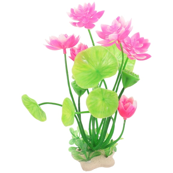 DEEPCRAFF Artificial Flower Aquarium Plant Decor for Fish , Lightweight Realistic Plastic Water Garden Decoration