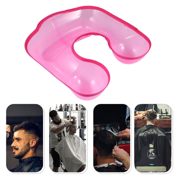 DEEPCRAFF Pink Hair Washing Tray Plastic Neck Rest Tray for Hairdressing and Perm Use