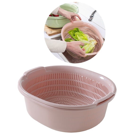 DEEPCRAFF Plastic Stackable Colander with Bowl for Efficient Draining of Fruits and Vegetables