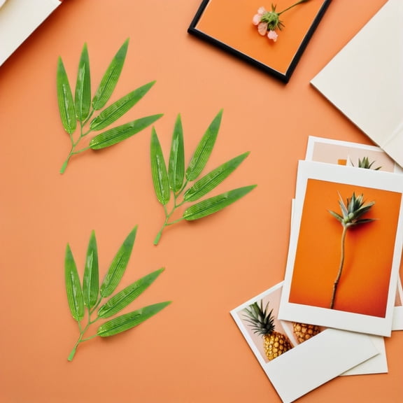 DEEPCRAFF 30pcs Decorative Leaves Bamboo Leaf Shape for DIY Crafts and Home Decoration