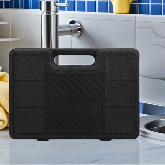 DEEPCRAFF Black Portable Plastic Tool Box Organizer Case for and Efficient Tool Storage and Easy Transport