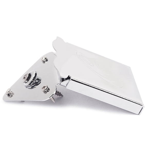DEEPCRAFF Plated Silver Metal Mandolin Tailpiece with Removable Coverplate for Easy String Changes