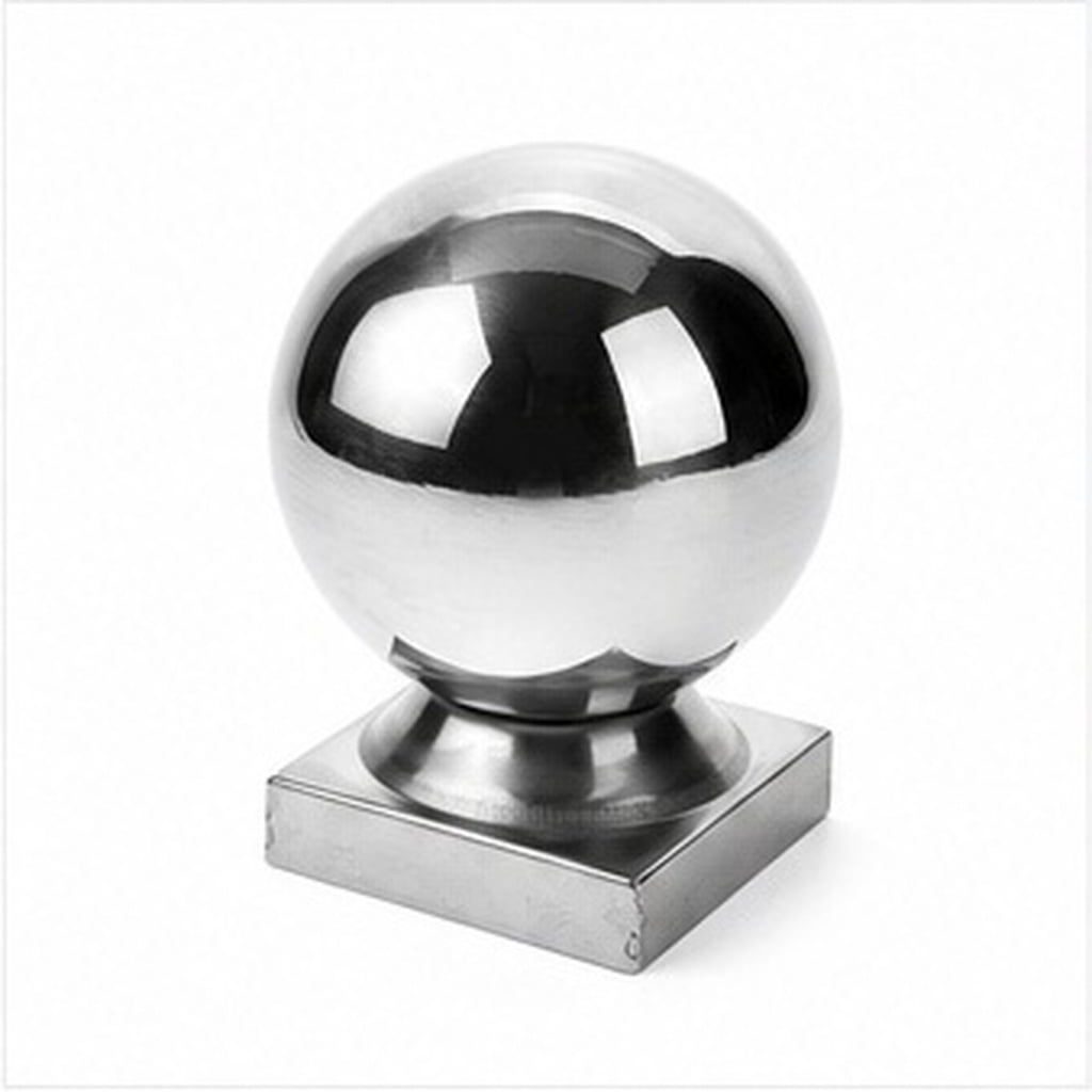 DEEPCRAFF Plated Silver Stainless Steel Stair Railing End Caps Round ...