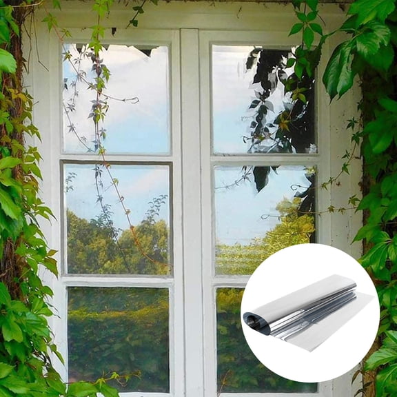 DEEPCRAFF Plated One Way Privacy Window Film with Heat Insulation for Indoor Use, Static Cling Decorative Film
