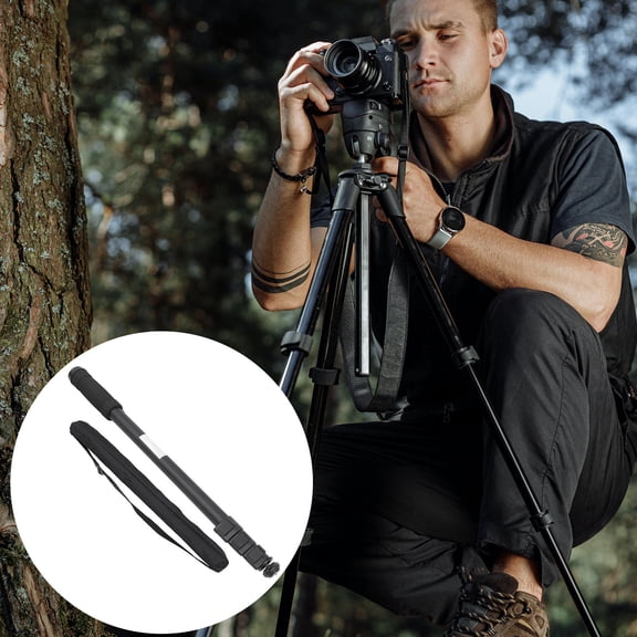 DEEPCRAFF Portable Black Aluminum Camera Monopod with Stable Support for Photography, Video Shooting, and Outdoor Use