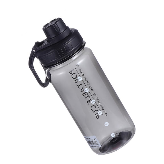 DEEPCRAFF Fitness Drinking Bottle Black Plastic with Portable Handle for Running and Cycling