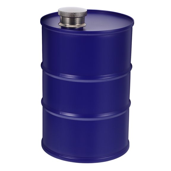 DEEPCRAFF Portable Blue Stainless Steel Wine Flask with Oil Drum Barrel Style for Outdoor Adventures