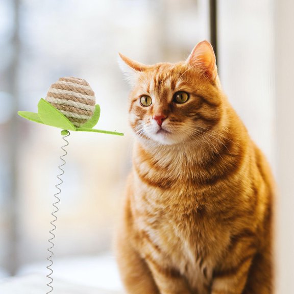 DEEPCRAFF Portable Cat Teaser Toy with Sturdy Cotton Rope, Interactive Exercise Stick for Indoor Cat and Kitten Playtime