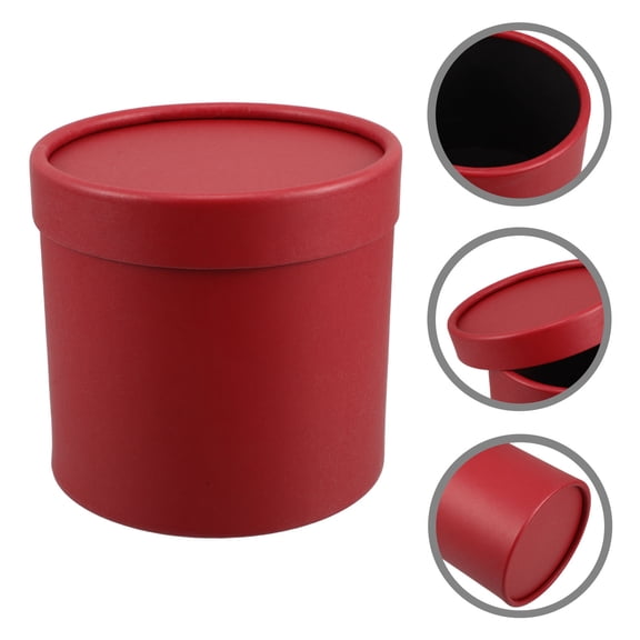 DEEPCRAFF Red Round Flower Box with Lid for Elegant Floral Arrangements and Packaging Present