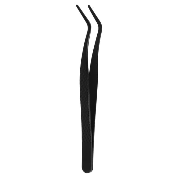 DEEPCRAFF Black Stainless Steel Lash Applicator Tool with Curved Tips for Easy False Eyelash Application
