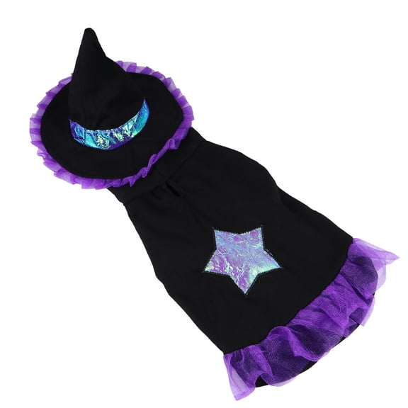 DEEPCRAFF Wizard Puppy Costume Cotton Fabric 1 Piece for Pets Special Occasions and Holidays