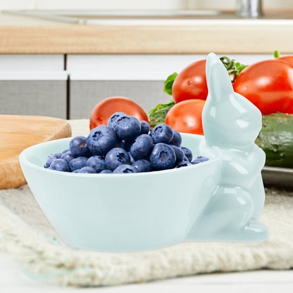 DEEPCRAFF Rabbit Shaped Ceramic Soup Bowl for Easter Dining Table Decor