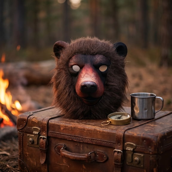 DEEPCRAFF Realistic Brown Bear Head Animal Mask Eva Cosplay Mask