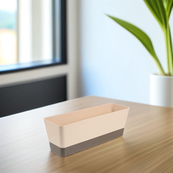 DEEPCRAFF Rectangular Plastic Window Planter Box for Succulents Balcony and Patio Use