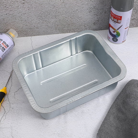 DEEPCRAFF Recyclable Steel Oil Drain Pan with Deep Pot and Secure Lip for Car Fluid Changes