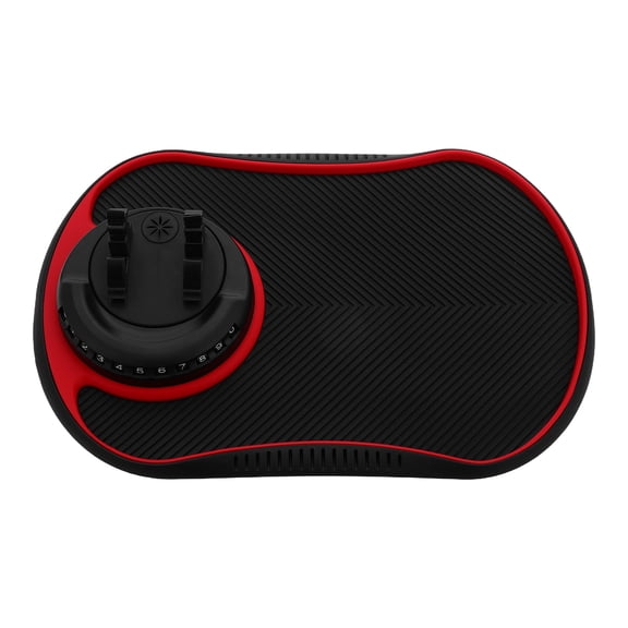 DEEPCRAFF Red PVC Dashboard Organizer Mat with Anti-Skid and Phone Grip Holder for Car Dash
